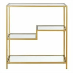 Cheapest 👍 Henn& Hart 36" Tall Gold Bookcase - Henn&Hart ⭐