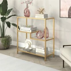 Cheapest 👍 Henn& Hart 36" Tall Gold Bookcase - Henn&Hart ⭐ -Bookshelves And Bookcases store unnamed file 1027