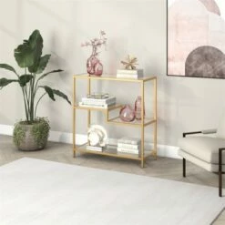 Cheapest 👍 Henn& Hart 36" Tall Gold Bookcase - Henn&Hart ⭐ -Bookshelves And Bookcases store unnamed file 1028