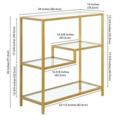 Cheapest 👍 Henn& Hart 36" Tall Gold Bookcase - Henn&Hart ⭐ -Bookshelves And Bookcases store unnamed file 1029