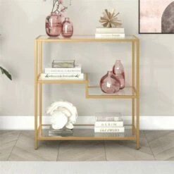 Cheapest 👍 Henn& Hart 36" Tall Gold Bookcase - Henn&Hart ⭐ -Bookshelves And Bookcases store unnamed file 1030