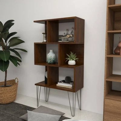 Brand new 🛒 61" Metal and Wood 3 Shelf Books Shelf Brown - Olivia & May 🎁 8 Brand new 🛒 61" Metal and Wood 3 Shelf Books Shelf Brown - Olivia & May 🎁 - Image 6