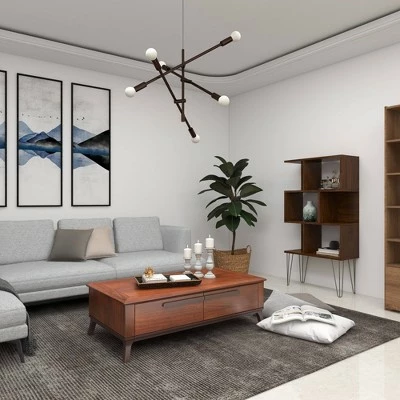 Brand new 🛒 61" Metal and Wood 3 Shelf Books Shelf Brown - Olivia & May 🎁 13 Brand new 🛒 61" Metal and Wood 3 Shelf Books Shelf Brown - Olivia & May 🎁 - Image 11