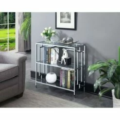 Deals ⭐ 30" Town Square Chrome 3 Tier Bookcase Chrome - Breighton Home 🎉
