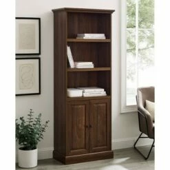 Buy 🥰 Alastair Transitional Classic Storage Hutch - Saracina Home Dark Walnut 🥰