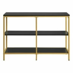 Deals 👍 Modern Life Double 3 Shelves Bookcase Credenza - OSP Home Furnishings Black ✨