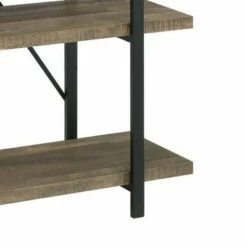 Best deal ✔️ 54.75" Bookcase with 4 Tier Storage and X Metal Band Brown/Black - Benzara 🧨 -Bookshelves And Bookcases store unnamed file 1157