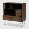 Brand new 🧨 38.98" 1 Drawer Charis Two-Tone Finished Wood Bookshelf Walnut/Black - Baxton Studio 😍 -Bookshelves And Bookcases store unnamed file 1237