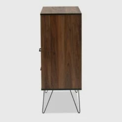 Brand new 🧨 38.98" 1 Drawer Charis Two-Tone Finished Wood Bookshelf Walnut/Black - Baxton Studio 😍 -Bookshelves And Bookcases store unnamed file 1239