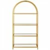 Best Pirce 🧨 Henn& Hart 62 in. Arched Brass Finish Bookcase - Henn&Hart 🎁 -Bookshelves And Bookcases store unnamed file 1256