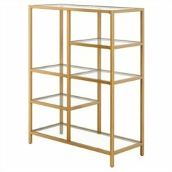 Cheap 👍 Henn& Hart 42" Tall Brass Finish Bookcase - Henn&Hart 👏 -Bookshelves And Bookcases store unnamed file 1277
