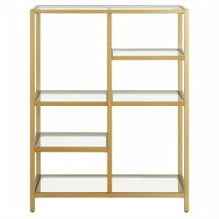 Cheap 👍 Henn& Hart 42" Tall Brass Finish Bookcase - Henn&Hart 👏 -Bookshelves And Bookcases store unnamed file 1278