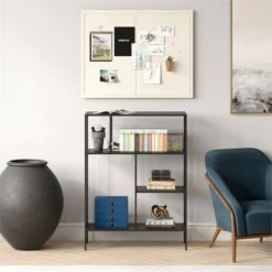 Discount 🛒 Henn& Hart 48" Tall Black Bronze Bookcase - Henn&Hart ⭐ -Bookshelves And Bookcases store unnamed file 1288