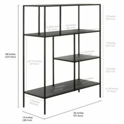 Discount 🛒 Henn& Hart 48" Tall Black Bronze Bookcase - Henn&Hart ⭐ -Bookshelves And Bookcases store unnamed file 1289
