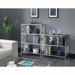 Wholesale 🤩 42.75" Town Square Chrome 4 Tier Bookcase Chrome - Breighton Home 😍 -Bookshelves And Bookcases store unnamed file 1319