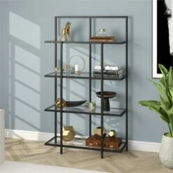 Best Pirce 🔔 Henn& Hart Black Bronze Bookcase - Henn&Hart 🔔 -Bookshelves And Bookcases store unnamed file 1435