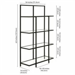 Best Pirce 🔔 Henn& Hart Black Bronze Bookcase - Henn&Hart 🔔 -Bookshelves And Bookcases store unnamed file 1438