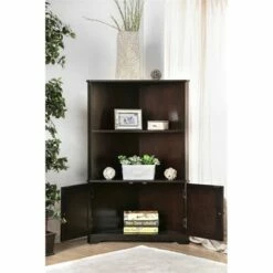 Flash Sale ๐ Cassidy Multi-Storage Wood Corner Bookshelf in Espresso - Furniture of America ๐ฏ