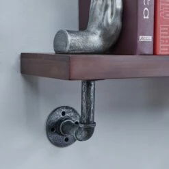 New ❤️ 23.5" x 7.3" Industrial Pipe Wall Shelf - Danya B. Dark Brown/silver 🤩 -Bookshelves And Bookcases store unnamed file 1471