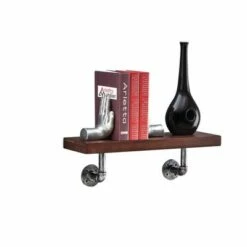 New ❤️ 23.5" x 7.3" Industrial Pipe Wall Shelf - Danya B. Dark Brown/silver 🤩 -Bookshelves And Bookcases store unnamed file 1472