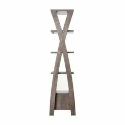 Best Pirce ๐ Stokes Wood 4-Shelf 71-Inch Standard Bookcase in Walnut Oak - Furniture of America ๐
