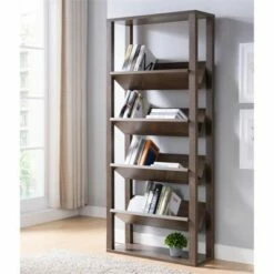 Flash Sale ❤️ Rubus Wood 5-Shelf 71-Inch Etagere Bookcase in Walnut - Furniture of America ✔️ -Bookshelves And Bookcases store unnamed file 1490