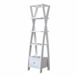 Flash Sale 😉 Stokes Wood 4-Shelf 71-Inch Standard Bookcase in White Oak - Furniture of America 😍 -Bookshelves And Bookcases store unnamed file 1496