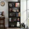 Budget 👏 Iman 5-Shelf Wood Bookcase in Dark Gray and Black - Furniture of America ✨