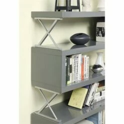 Flash Sale 🤩 Sheena Contemporary Bookcase in Glossy Gray - Furniture of America ⌛