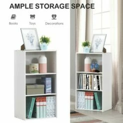 Best Sale 💯 Costway 2 PCS 3 Tier Open Shelf Bookcase Multi-functional Storage Display Cabinet White 🔔 -Bookshelves And Bookcases store unnamed file 170