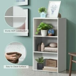 Best Sale 💯 Costway 2 PCS 3 Tier Open Shelf Bookcase Multi-functional Storage Display Cabinet White 🔔 -Bookshelves And Bookcases store unnamed file 171