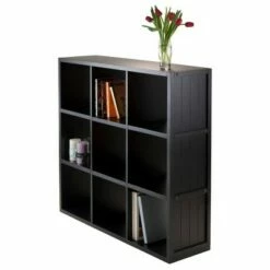 Best Sale ❤️ 40" Timothy Shelf 3X3 Slots Black - Winsome 😉