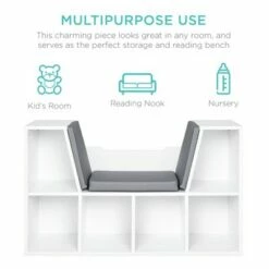 Budget 👍 Best Choice Products 6-Cubby Kids Bedroom Storage Organizer, Multi-Purpose Bookcase w/ Cushioned Reading Nook ✨ -Bookshelves And Bookcases store unnamed file 1760