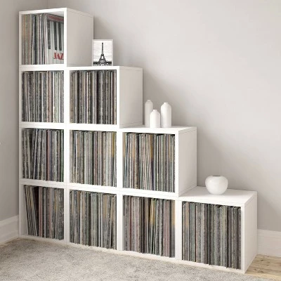Budget β Way Basics Eco Stackable Vinyl Record Storage Cube White π 4 Budget β Way Basics Eco Stackable Vinyl Record Storage Cube White π - Image 2