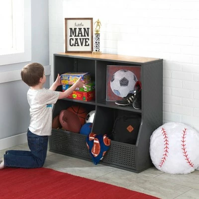 Buy π Badger Basket Metal and Bamboo MultiBin Storage Cubby Charcoal/Natural 𧨠3 Buy π Badger Basket Metal and Bamboo MultiBin Storage Cubby Charcoal/Natural π§¨