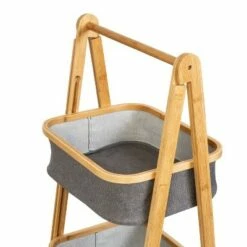 Best Pirce 🤩 Honey-Can-Do 2 Tier Bamboo and Canvas A-Frame Shelving Unit 🔔 -Bookshelves And Bookcases store unnamed file 1825