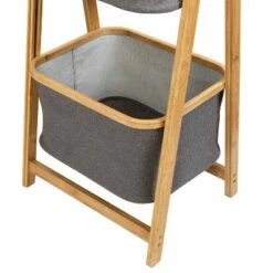 Best Pirce 🤩 Honey-Can-Do 2 Tier Bamboo and Canvas A-Frame Shelving Unit 🔔 -Bookshelves And Bookcases store unnamed file 1826