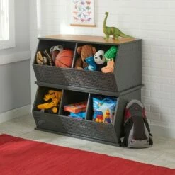 Best deal ⭐ Badger Basket Metal and Bamboo 3 Bin Stackable Storage Cubby Charcoal/Natural 🔥 -Bookshelves And Bookcases store unnamed file 1858