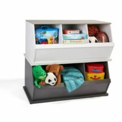Coupon 🎉 Badger Basket 3 Bin Stackable Storage Cubby Charcoal/Gray Woodgrain 🔥 -Bookshelves And Bookcases store unnamed file 1871
