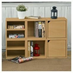 Brand new ⭐ Way Basics Eco Stackable Connect Cube with Shelf Modular Cubby Organizer Storage System Natural Wood Grain 🧨 -Bookshelves And Bookcases store unnamed file 1911