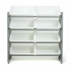 Hot Sale ✔️ Toy Storage Organizer with 8 Large Storage Bins Gray/White - Humble Crew 🔥 -Bookshelves And Bookcases store unnamed file 195