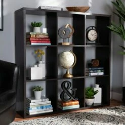 Cheap 😉 Janne 9 Cube Multipurpose Storage Shelf Dark Brown - Baxton Studio 😀 -Bookshelves And Bookcases store unnamed file 1980