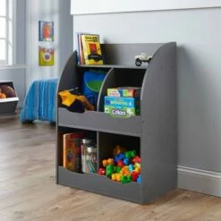 Best reviews of ✔️ Badger Basket 4 Bin Storage Cubby with Bookshelf Charcoal ✔️