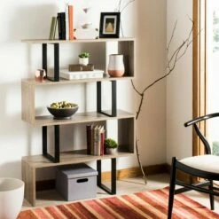 Best Sale 🔔 Louise Wood Etagere Oak - Safavieh 🥰