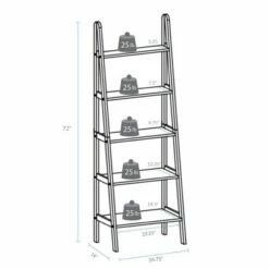 Outlet 🛒 5 Shelf Ladder Bookcase - Flora Home Espresso 👏 -Bookshelves And Bookcases store unnamed file 2082