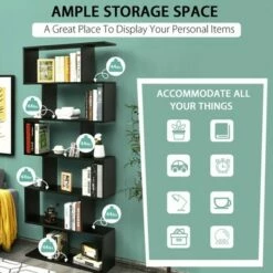 Top 10 🎁 Costway 6 Tier S-Shaped Bookshelf Storage Display Bookcase Decor Z-Shelf ⭐ -Bookshelves And Bookcases store unnamed file 2132