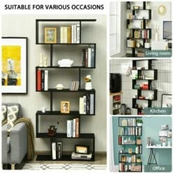 Top 10 🎁 Costway 6 Tier S-Shaped Bookshelf Storage Display Bookcase Decor Z-Shelf ⭐ -Bookshelves And Bookcases store unnamed file 2134