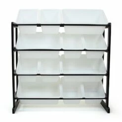 Best Pirce ⌛ Ladder Toy Storage Organizer with 12 Storage Bins Espresso/White - Humble Crew ✔️