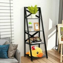Deals 👍 Costway 4-Tier Ladder Shelf Bookshelf Bookcase Storage Display Leaning Home Office Decor ✨ -Bookshelves And Bookcases store unnamed file 2150
