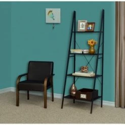 Best Sale ✔️ Regency 72" Nomad Ladder Bookcase - Niche Black ❤️ -Bookshelves And Bookcases store unnamed file 2158